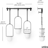 Umbra Triflora Hanging Planter for Window, Indoor Herb Garden, White,Triple