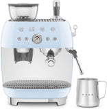 Smeg EGF03PBUK Espresso Coffee Machine with Grinder, Pastel Blue