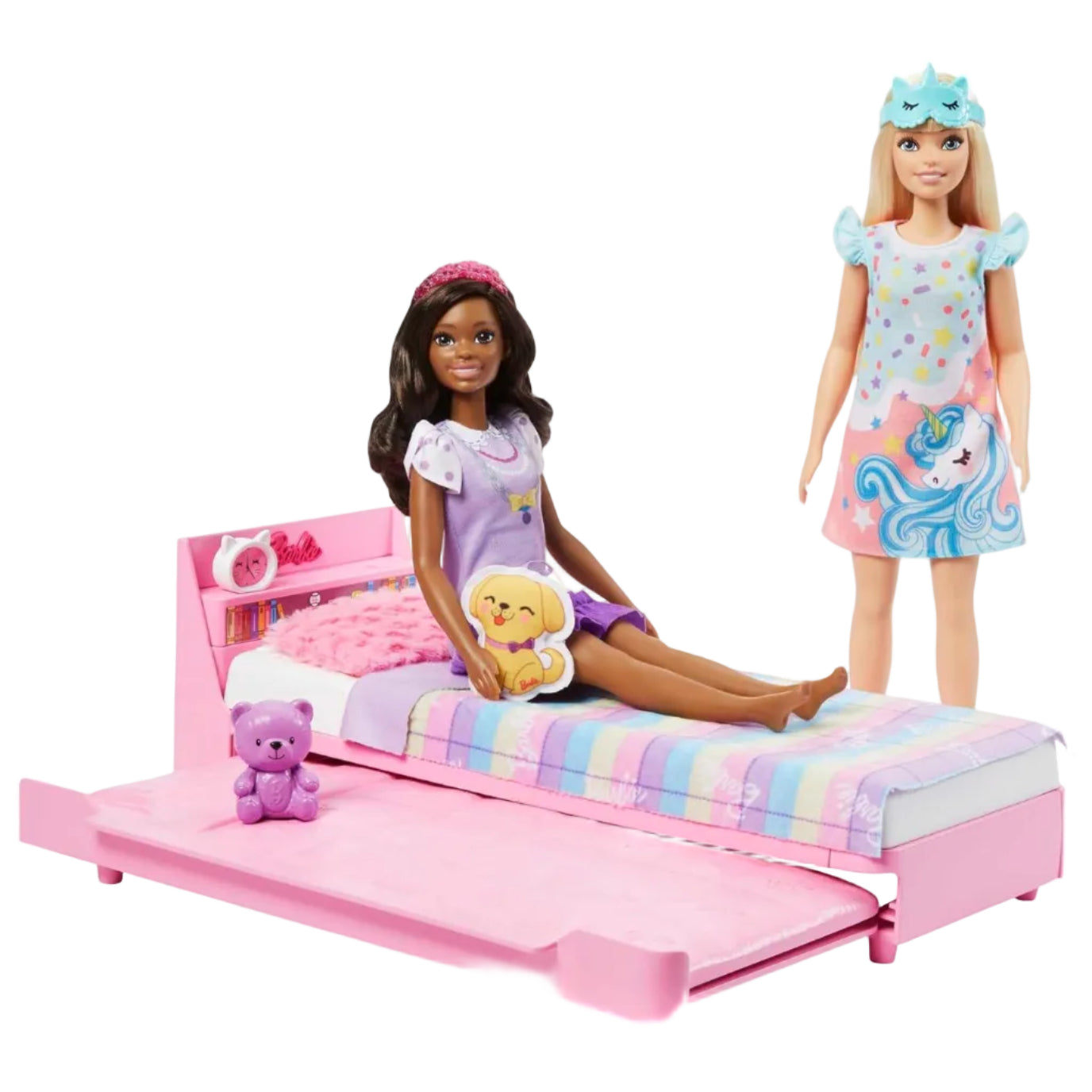 Barbie Furniture Bedtime Playset And Accessories My First Trundle Bed Plush Puppy Piece
