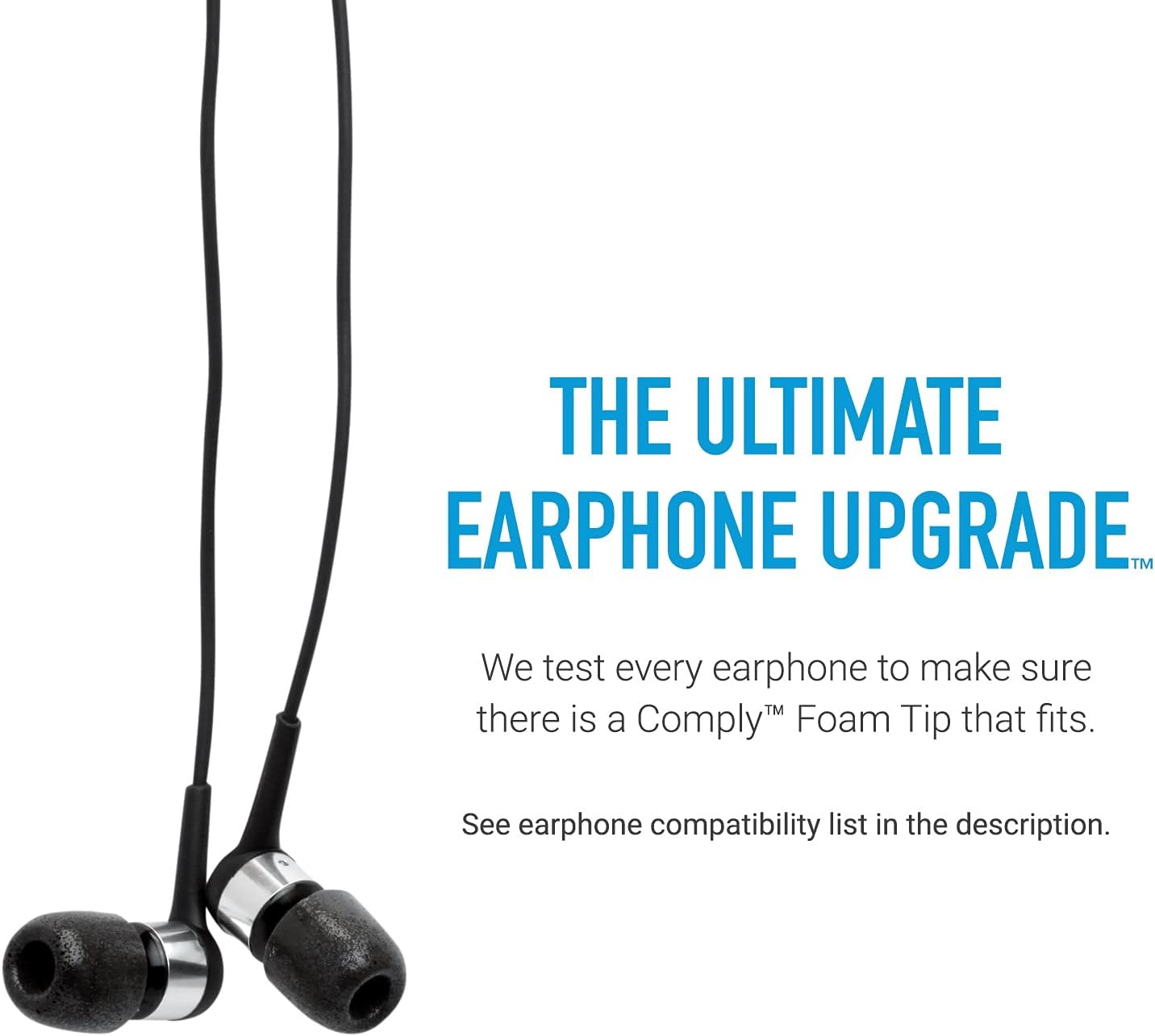COMPLY Isolation T-500 Memory Foam Earphone Tips Assorted 3 Pairs Black S/M/L Secondary image