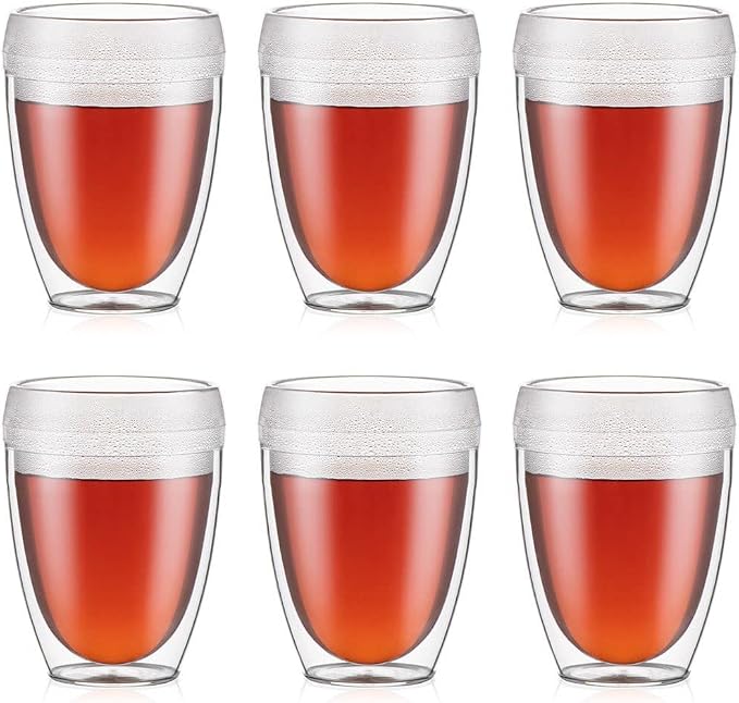 Bodum 11849-10SA-12 Pavina Outdoor Shatterproof Double Wall Tumbler 6-Pack, 12 Ounce, Clear