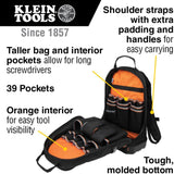 Klein Tools 55421BP-14 Tool Bag Backpack, Heavy Duty Tradesman Pro Tool Organizer/Tool Carrier with 39 Pockets and Molded Base