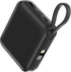 Philips 10000mAh Powerbank Super Mini Series PD 22.5W With Type C And Lightning Cable DLP5713 Black