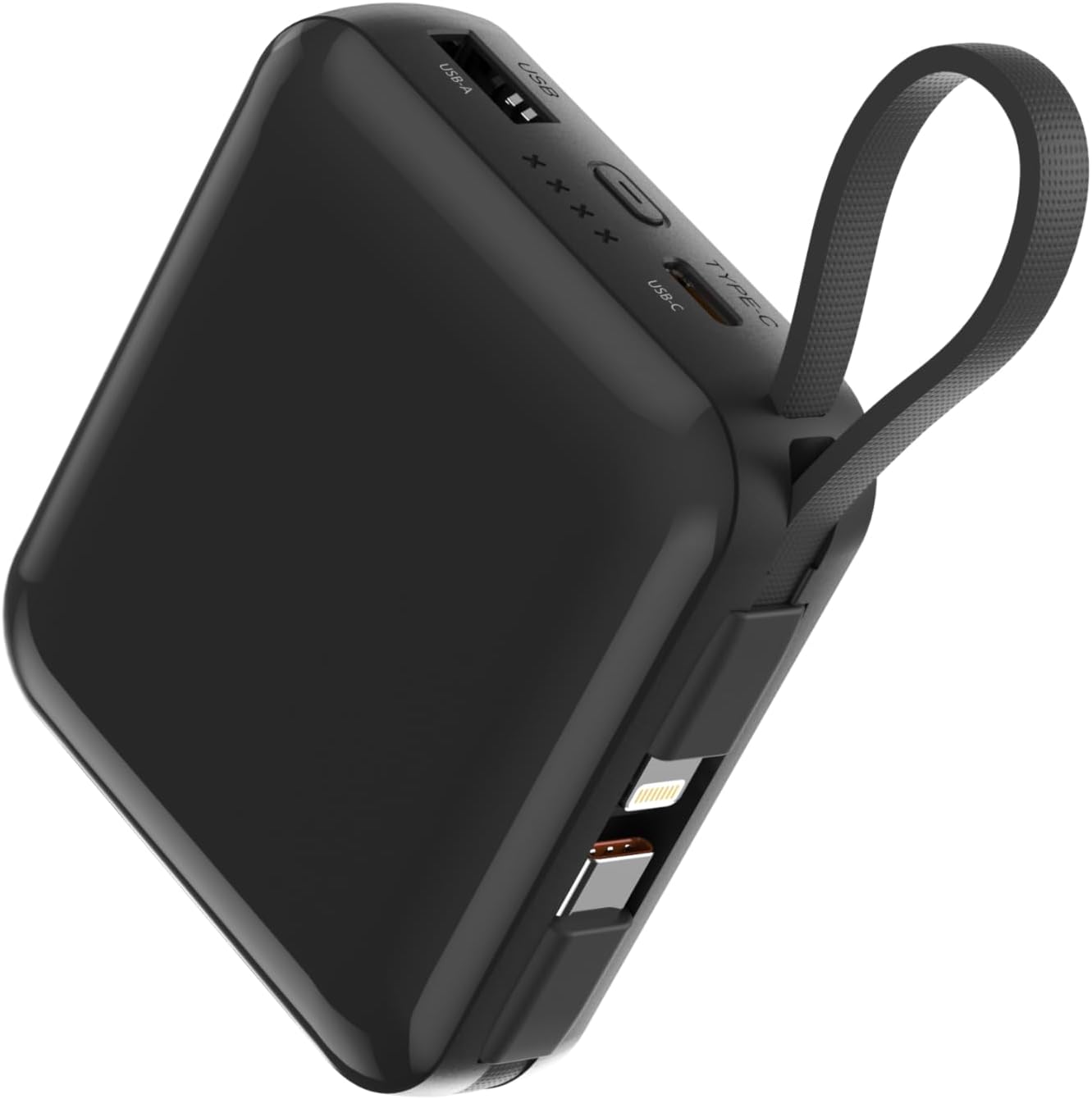 Philips 10000mAh Powerbank Super Mini Series PD 22.5W With Type C And Lightning Cable DLP5713 Black