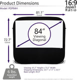 Elite Screens Pop-up Cinema 84-inch 16:9 Portable Outdoor Fast Folding Projector Screen Self Standing Ultra-Light Weight Movie Quick Collapsible Carrying Bag