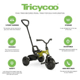 Joovy Tricycoo, Toddler Trike, Compact Lightweight Kids' Folding Trike, Greenamole