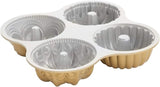 Nordic Ware 91377 Bundt Quartet Pan, quotL x 12.38&quotW x 2.47&Quoth, Gold