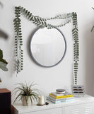 Umbra Hub 24” Round Wall Mirror With Rubber Frame, Modern Room Decor for Entryways, Washrooms, Living Rooms and More, Grey