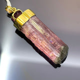 18KYG Pink Tourmaline & Diamond Pendant