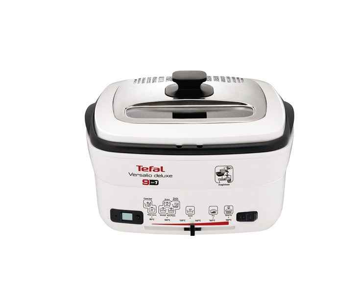 Tefal Versalio Deluxe FR4950-9-in-1 Multi-Cooker, 1460-1600W, 1kg Food Capacity, 80-180 degree adjustable temperature, 9 programs, White and Metal Main image