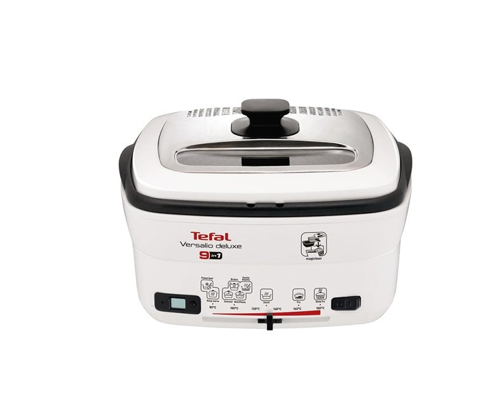 Tefal Versalio Deluxe FR4950-9-in-1 Multi-Cooker, 1460-1600W, 1kg Food Capacity, 80-180 degree adjustable temperature, 9 programs, White and Metal
