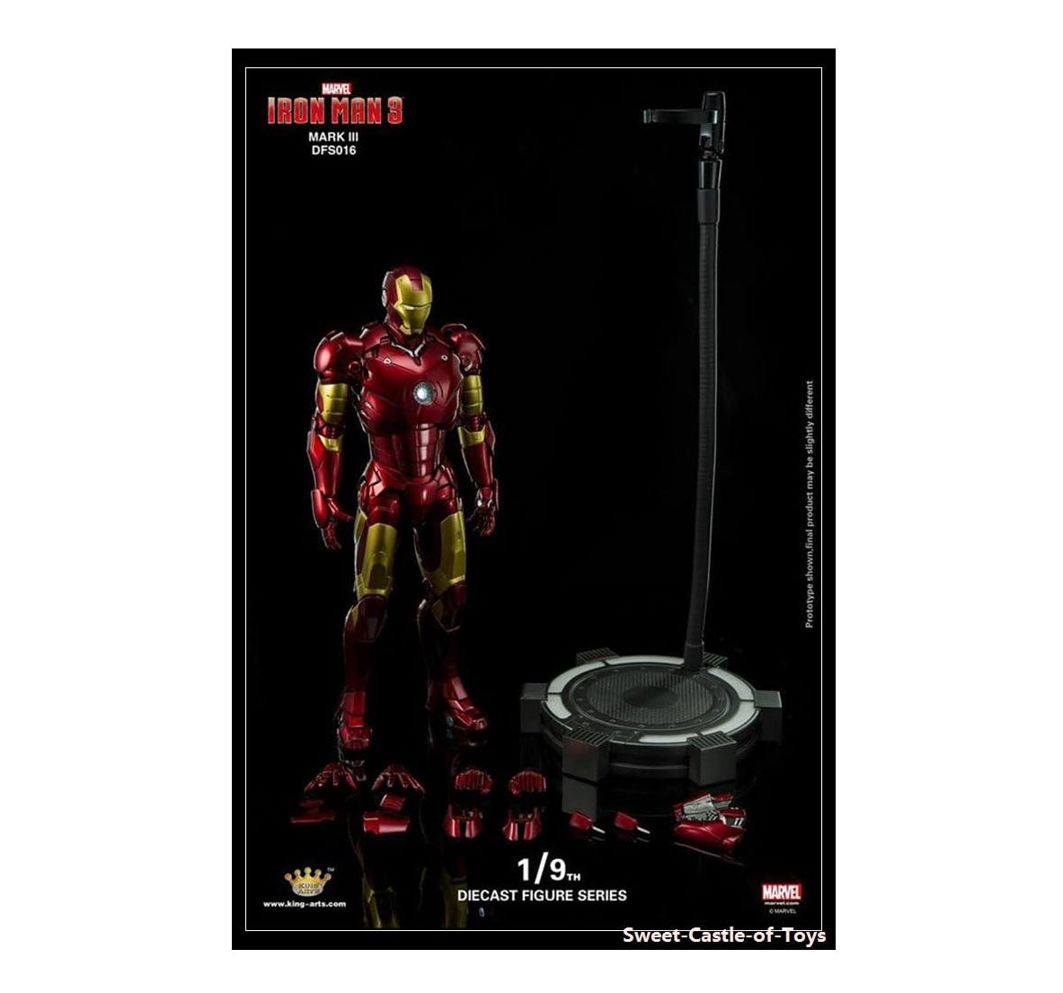 King Arts, DFS016 1/9th Iron Man 3 (Mark III) Diecast Figurine Main image