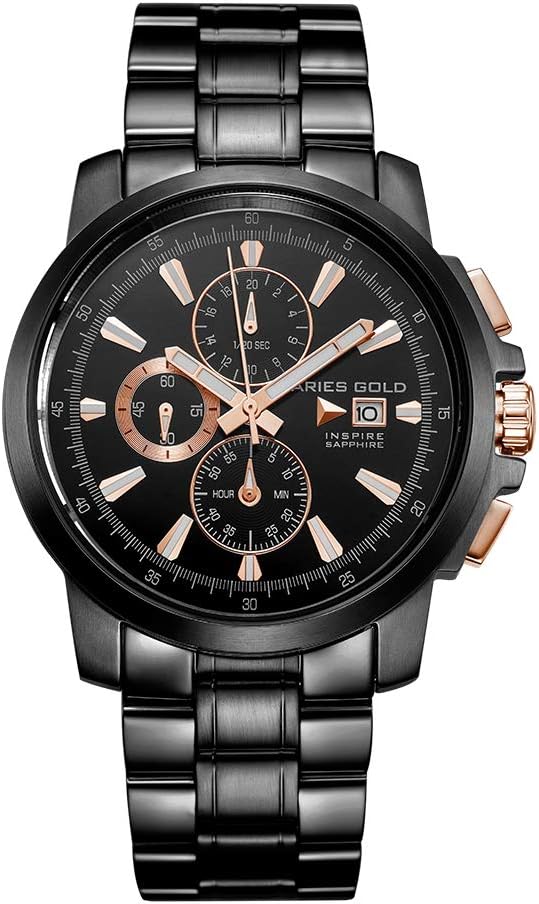 Aries Gold Inspire Contender Black SS G 7301 BKR-BKRG MEN'S WATCH Main image