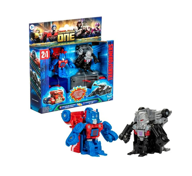 Transformers One Race Changers 2-Pack, Optimus Prime (Orion Pax) & Megatron (D-16) 1.5-Inch Robot Action Figures, Interactive Toys for Boys and Girls...