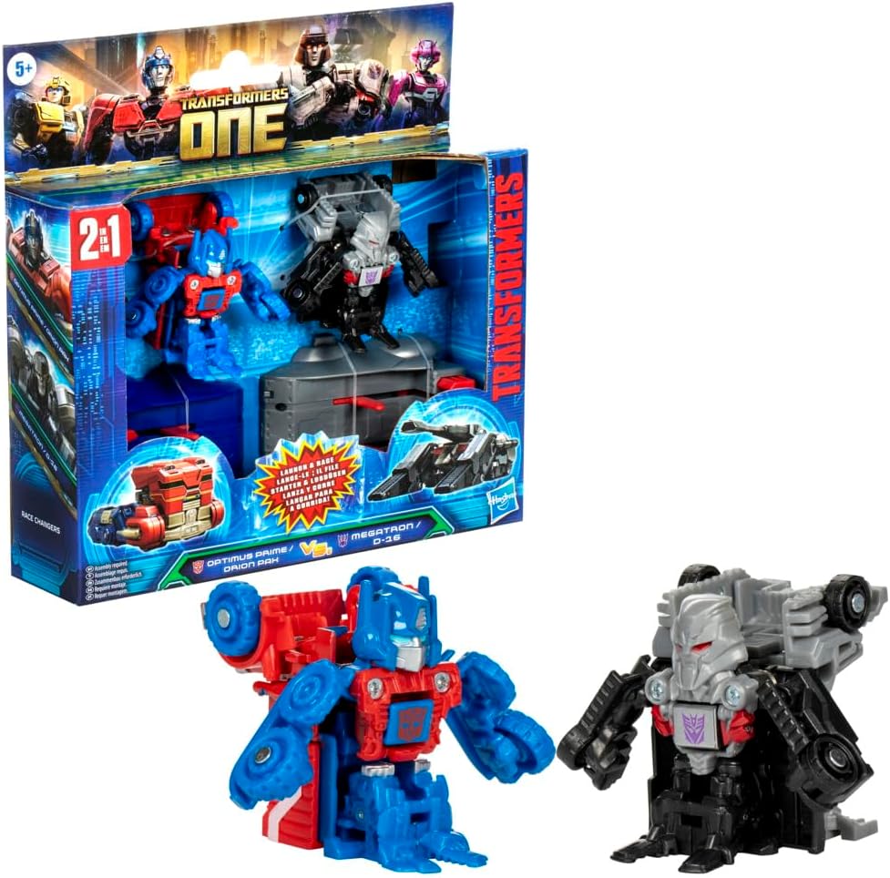 Transformers One Race Changers 2-Pack, Optimus Prime (Orion Pax) & Megatron (D-16) 1.5-Inch Robot Action Figures, Interactive Toys for Boys and Girls Ages 5+ Main image
