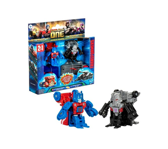 Transformers One Race Changers 2-Pack, Optimus Prime (Orion Pax) & Megatron (D-16) 1.5-Inch Robot Action Figures, Interactive Toys for Boys and Girls... Main image