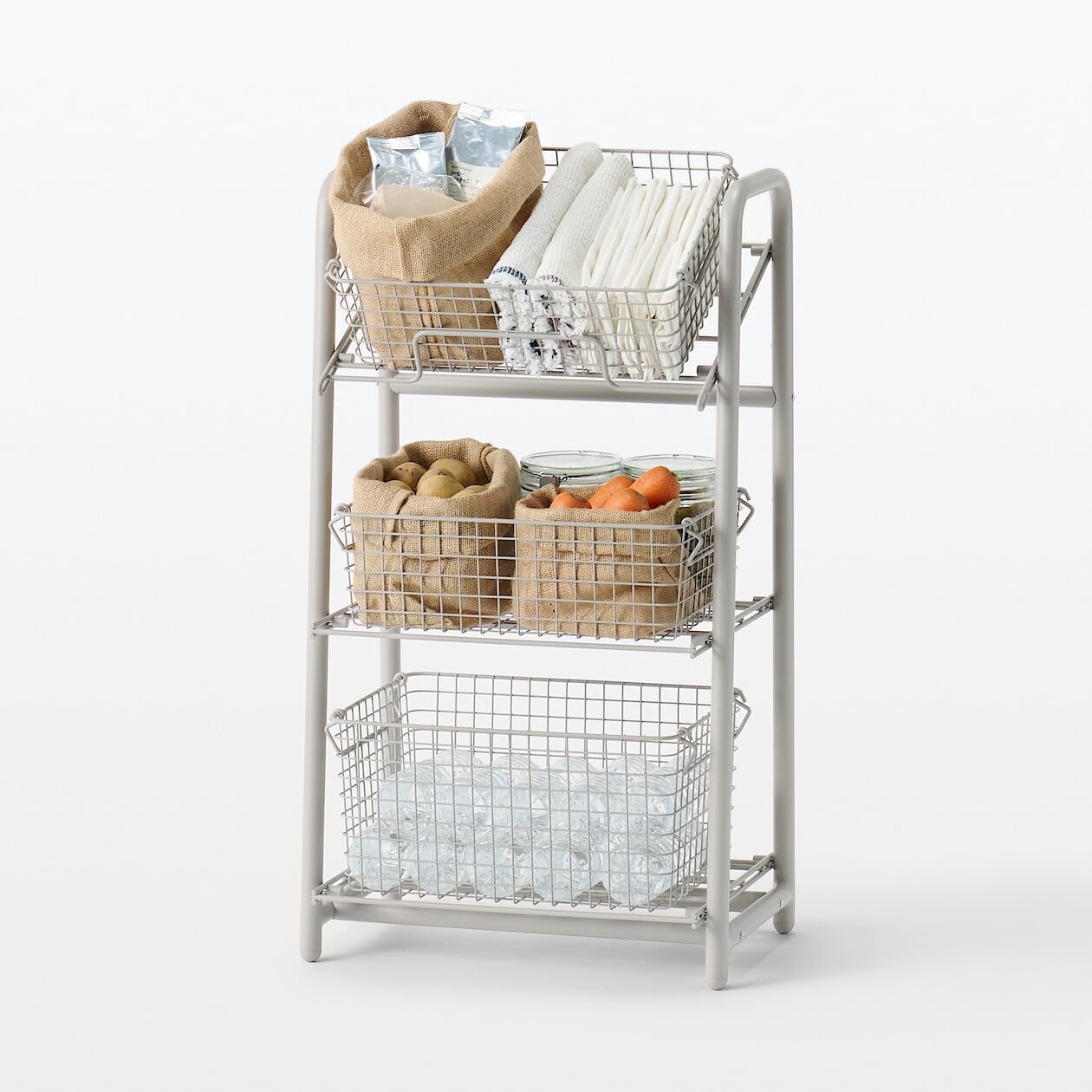 Muji Steel Pipe Storage Rack Warm Grey