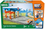 BRIO 33975 Train Service Station (Smart Tech Sound) - Kids Creative Building Toys and Wooden Toy Train Sets and Wooden Tracks FSC 100% Sustainable
