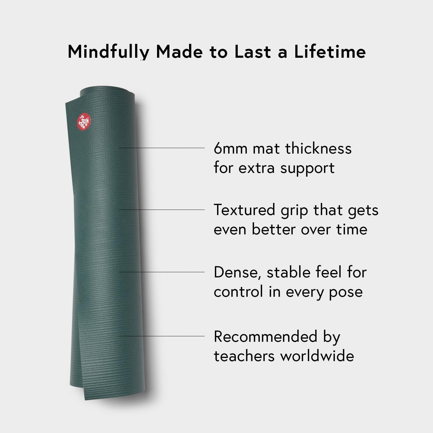 Manduka PRO Yoga And Pilates Mat 71in Black Sage Secondary image