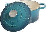 CrockPot Artisan Round Enameled Cast Iron Dutch Oven 3Quart Gradient Teal
