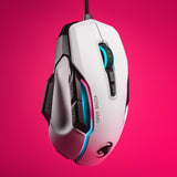 ROCCAT Kone AIMO Remastered PC Gaming Mouse, Optical, RGB Backlit Lighting, 23 Programmable Keys, Onboard Memory, Palm Grip, Owl Eye Sensor, Ergonomic, LED Illumination, Adjustable to 16,000 DPI-White