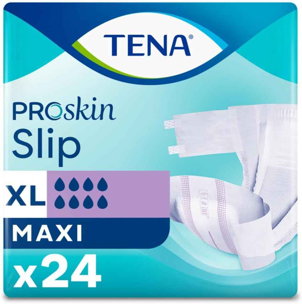 TENA Proskin Slip Maxi Unisex Adult Diapers XL Pack Of 3 24 Pieces Each