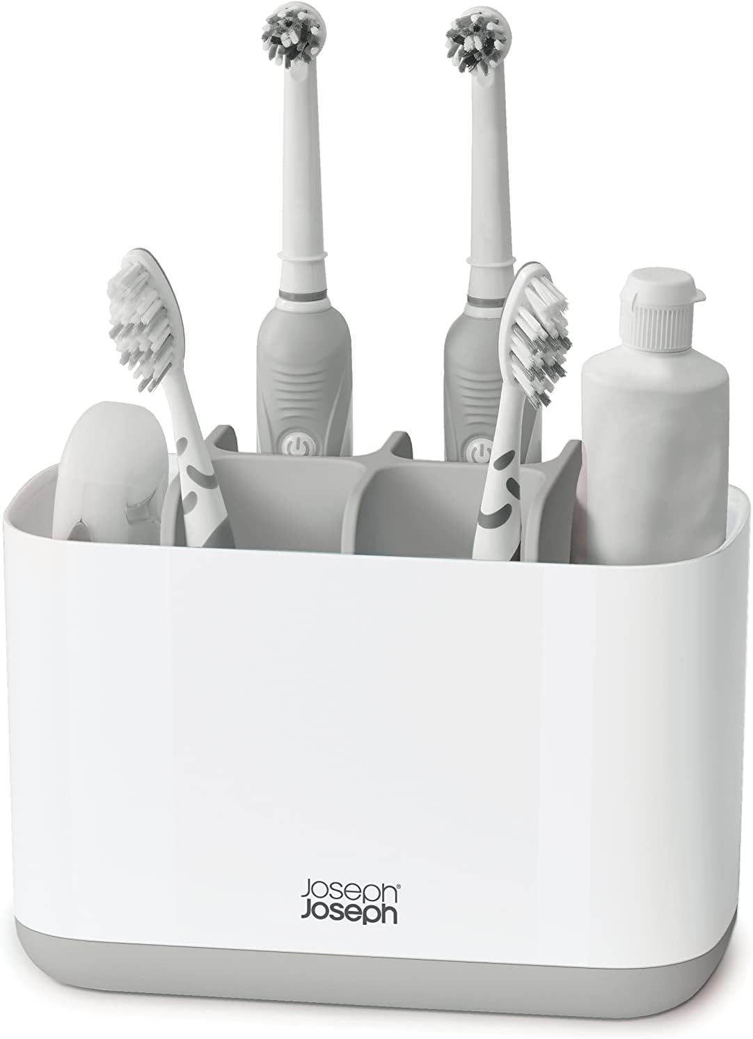 Joseph Joseph EasyStore Large Toothbrush Holder Grey White