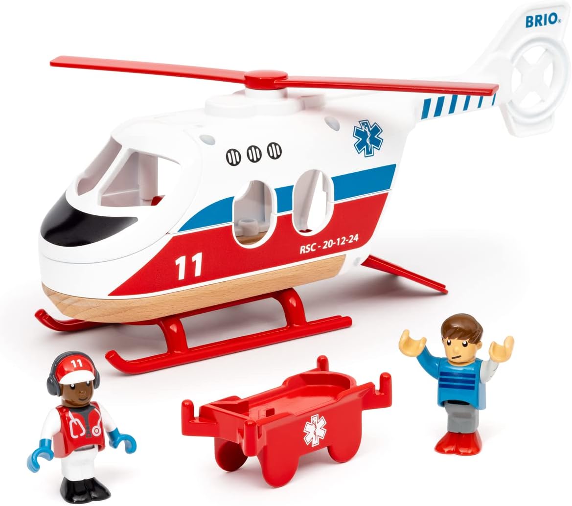BRIO 36022 Rescue Helicopter - Kids Creative Building Toys and Wooden Toy Main image