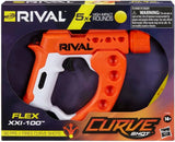 NERF Rival Curve Shot – Flex XXI-100 Blaster – Fire Rounds to Curve Left, Right, Downwards or Fire Straight – 5 NERF Rival Rounds,Multicolor,F1590