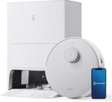 ECOVACS DEEBOT T20e OMNI Robot Vacuum Cleaner 6000Pa, Auto Mop Lifting/Washing/Hot Air Drying/Emptying, 3D Structured Light Obstacle Avoidance, Dual Mops, 3D Maps