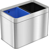 iTouchless 5.3 Gallon Open Top Trash Can And Recycle Bin Dual Compartment Combo