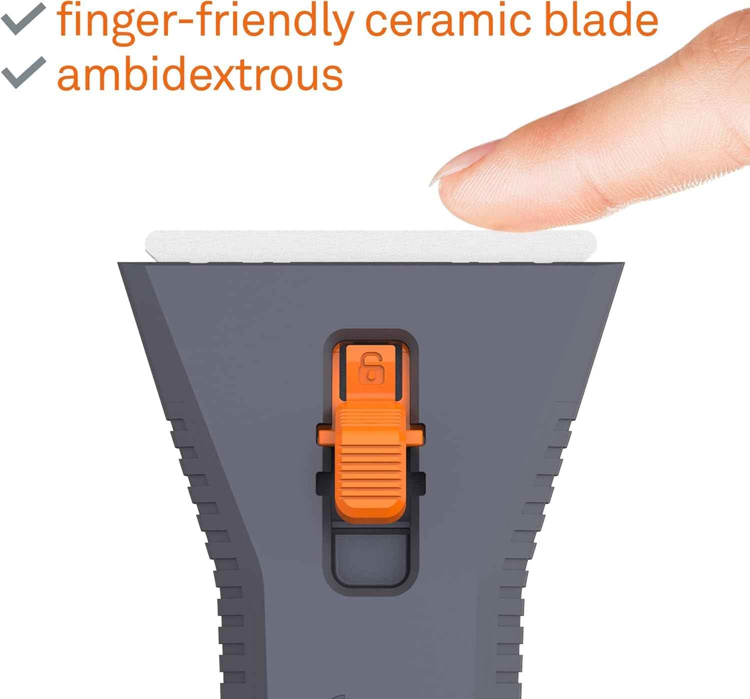 10591 Manual Utility Scraper Locking Ceramic Blade Rust Finger Friendly SoftTouch Comfort Grips