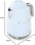 Smeg Klf03Pbuk, 50'S Retro Style Kettle, 1.7 L Capacity With Water Level Indicator