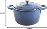 CROCK POT Artisan Round Enameled Cast Iron Dutch Oven 7Quart Sapphire Blue