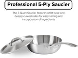 Viking Culinary Professional 5-Ply Stainless Steel Saucier Pan, 3 Quart