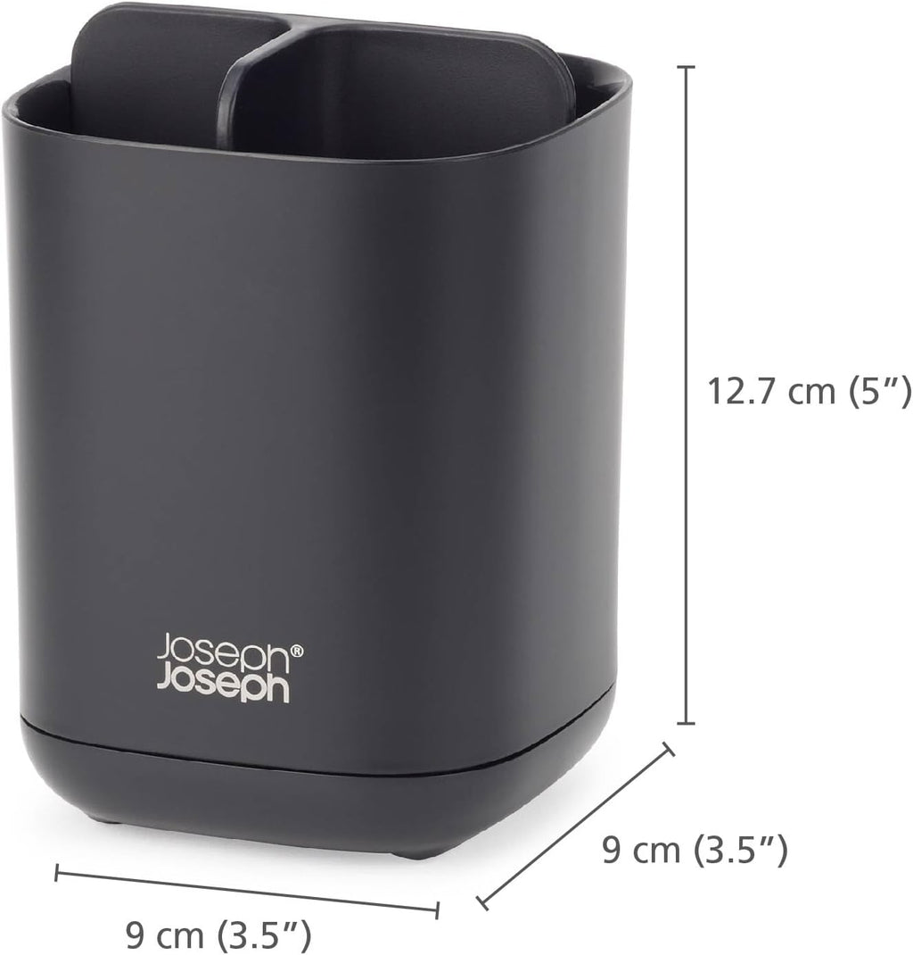 Joseph Joseph EasyStore Toothbrush Holder Caddy Bathroom Storage Compact Matt Blac