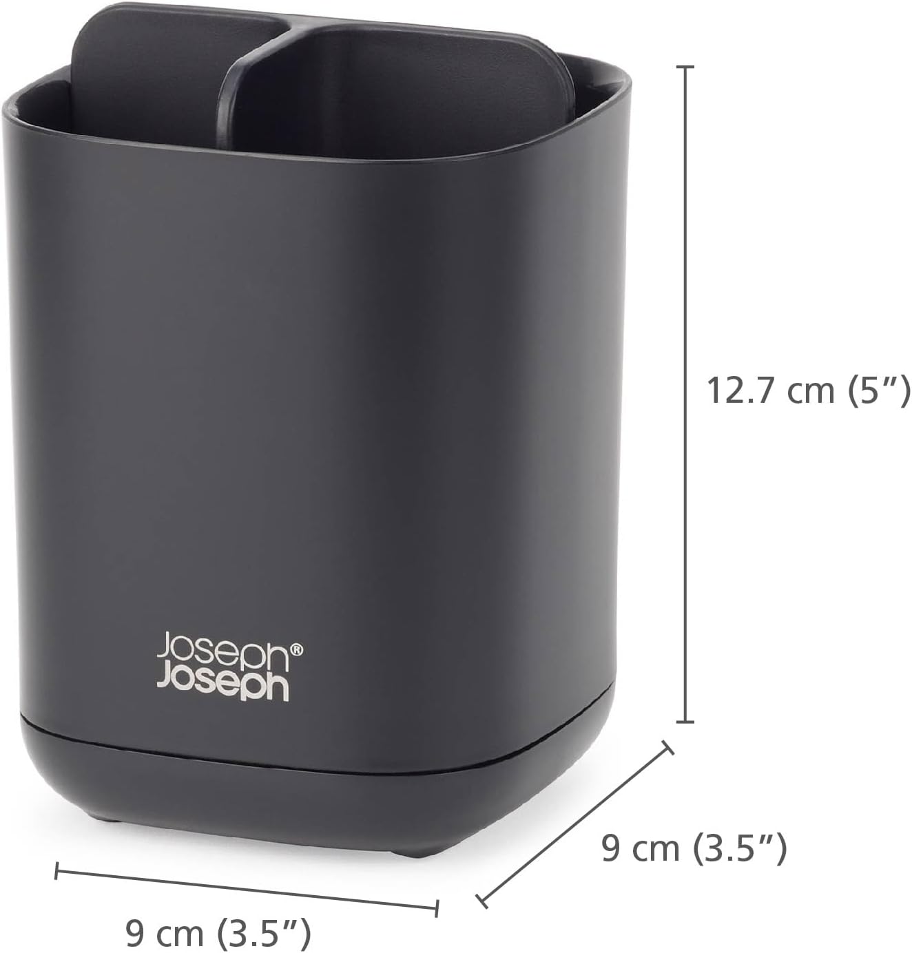Joseph Joseph EasyStore Toothbrush Holder Caddy Bathroom Storage Compact Matt Blac