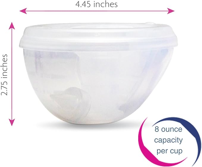 Freemie Hands-Free and Discreet Breast Milk Collection Cup Set | Pump with Your Clothes On Anywhere, Anytime | Sizes 25mm and 28mm Flanges Included | Each Cup Holds Up to 8oz | Pump Not Included