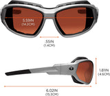 Ergodyne Skullerz Loki Convertible Safety Spoggles Glasses Polarized Copper Lens Black Frame