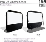 Elite Screens Pop-up Cinema 84-inch 16:9 Portable Outdoor Fast Folding Projector Screen Self Standing Ultra-Light Weight Movie Quick Collapsible Carrying Bag
