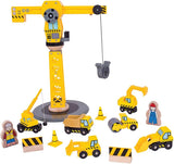 Bigjigs Rail Wooden Big Crane Construction Set (13 Pieces)