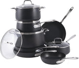 All-Clad HA1 Hard Anodized Nonstick Cookware Set 13 Piece Induction Oven Broiler Safe 500F Lid Safe 350F Pots And Pans Black