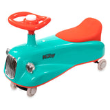 Nuby Twist N Ride Classic Ride on Cars - Riding Toys with Realistic Working Front & Back Lights - Fun Light Up Car Scooter with Music - Toys for 3 Years and Up - Aqua & Red Toy Scooter Car, Large