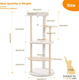 PETEPELA Cat Tree Cat Tower for Indoor Cats,5-Level Cat Play House Cat Activity Center with Scratching Posts Beige