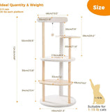 PETEPELA Cat Tree Cat Tower for Indoor Cats,5-Level Cat Play House Cat Activity Center with Scratching Posts Beige