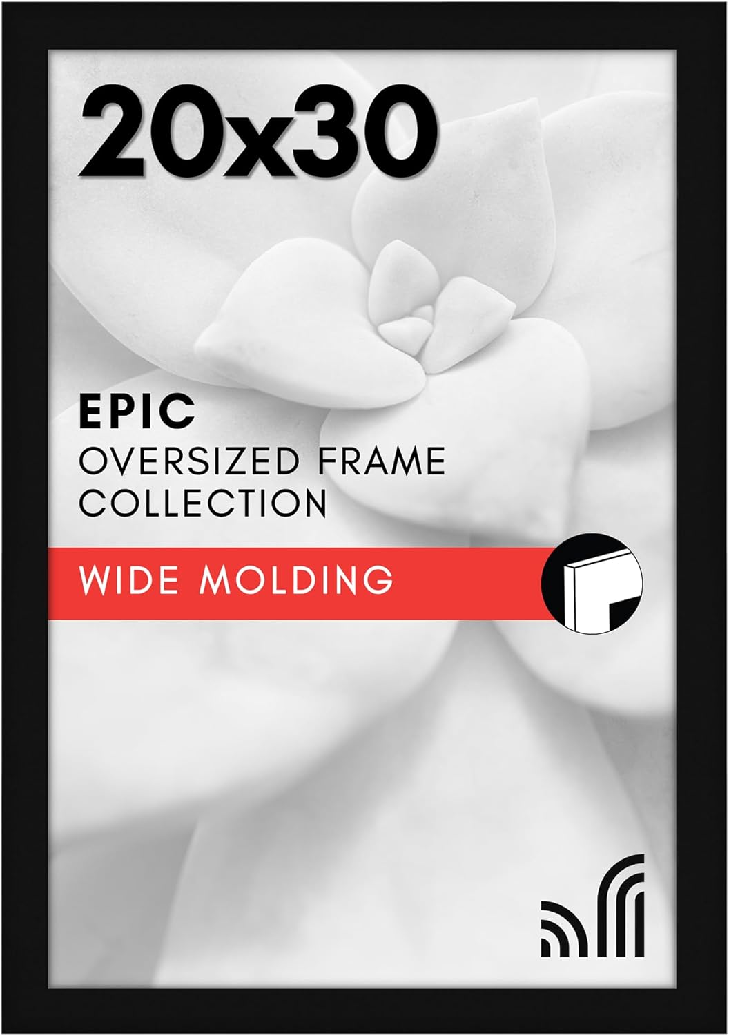 Americanflat 20x30 Poster Frame with Polished Plexiglass - Black Picture Frame with Engineered Wood - Epic Collection - Wide Photo Frame for Wall Display