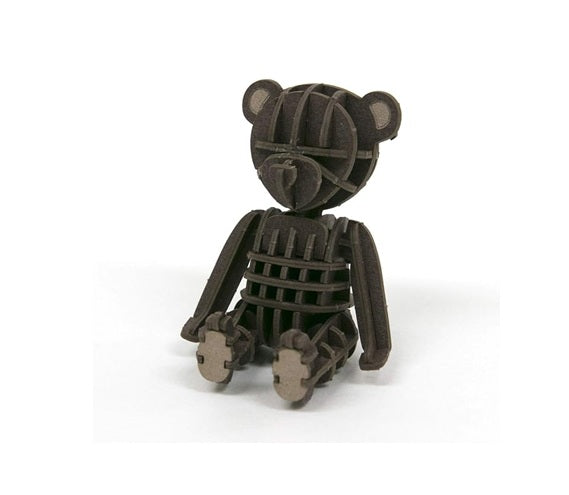 Teddy Bear Brown Paper 3D Puzzle - Laser Cut Miniature Animal Craft Kit for Kids and Adults - Birthday Gift and Party Favor for Puzzle and Origami Paper Craft Enthusiasts
