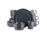 Stone Lain Coupe Stoneware Dinnerware Set, Service for 4, Gray Matte