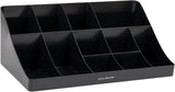 Mind Reader 11 Compartment Breakroom Coffee Condiment Organizer, Black