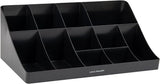 Mind Reader 11 Compartment Breakroom Coffee Condiment Organizer, Black